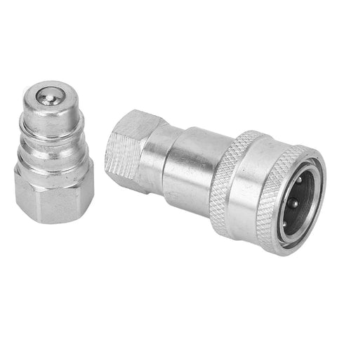 Rock Solid Hardened Steel Hydraulic Quick Coupler 3 4 Inch Npt Iso5675 Compatible Quick Connect Fitting, two-piece view