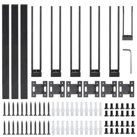 Heavy Duty Garage Ski Storage Rack Wall Mount Holds Up To 10 Pairs Of Skis And Snowboards, 200 Lb Capacity assembly components