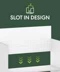 Slot in design detail of Six Tier Free Standing Closet Organizer In French Oak Finish showing storage functionality.