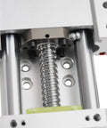 Manual Linear Stage Actuator With 100mm 1605 Ballscrew And Double Optical Axis Rail Guide For CNC Router Control, Built For Precision 0.05mm, Engraved Hand Wheel With Locking, Rock Solid Load Capacity For Heavy-Duty Projects. close-up of ballscrew and double rail guide