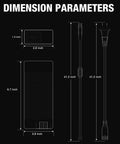 Fast 126W 63V 2A Charger With Four Prong Notched Connector dimensions shown with cable length and width measurements.