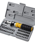 Ultimate 41 In 1 Precision Socket Wrench Screwdriver Set With Magnetic Torx Hex Star Bits And Flexible Handle For Tech Fixing And Repair Jobs On Gadgets, open gray case