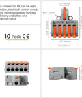 Mini DIY Electrical Wire Connectors Set for Splicing 1 in 5 out terminal block, flame retardant nylon, home workshop projects
