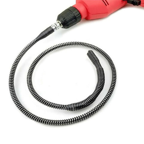 Heavy Duty 16mm Drill Drive Drain Snake Auger Cable For Toilet And Sink Clearance flexible magnesium steel cable attached to drill.