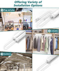 Plug In LED Tube Light Fixture With Linkable Design, 1.4Ft 1800LM 5000K Utility Shop Light for various installations