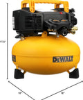 Pancake Air Compressor 6 Gallon 165 PSI Portable Electric Air Pump with gauges and handle, compact design, side view