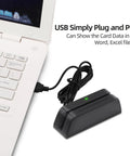 Magnetic Stripe Card Reader 3 Track Magstripe USB Keyboard Emulation Plug and Play for QuickBooks Online POS System