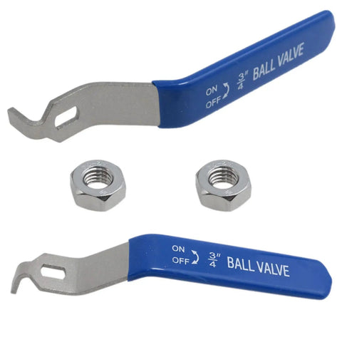 Stainless Steel Ball Valve Handle DN20 Water Valve Lever For Outdoor Faucet Replacement Kit 6 x 10 mm shown with blue grip