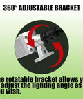 360° adjustable bracket of 40W LED Tool Light With Adjustable Bracket For Lathe, Workbench, Sewing Machine, And More Pro Grade Waterproof Shop Lighting At 120 Lumen Per Watt High Brightness Industrial Lamp For Home Garage