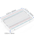 Six Pack 400 Point Solderless Breadboard Kit For Arduino Projects With Dual Power Rails And Color Coded Layout Easy Prototyping Boards For Circuits And Diy Electronics, dimensions shown