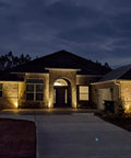 House with 50 Watt Low Voltage Flood Light For Landscape Lighting With MR16 Bulb Included No Fuss Install Outdoor Spotlight