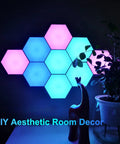 Dope Remote Controlled RGB Hexagon LED Lights For Gaming Setup With Touch Sensitive Panels 14 Geometric Wall Panels Display