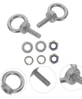 Heavy Duty Eye Bolts M6x20 With Flat Washer Spring And Nylon Nut Stainless Steel Construction For Tough Lifts Rock Solid Anchors And Rugged Mounts In Industrial Or Home Projects. stainless steel eye bolts with washers and nuts