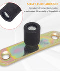 Close-up of Four Piece Sliding Door Roller Guide Wheel With Ball Bearings For Barn Doors, 10mm wheel diameter, galvanized metal.