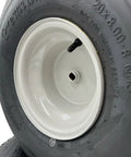Close-up of 20x8.00-8 Lawn Mower Wheels Gray Set Of 2 With 3/4 Inch Axle And 2.90 Inch Hub, Turf Tread