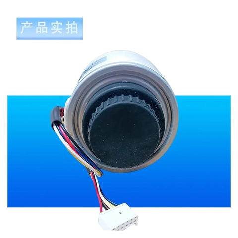 3P DC Variable Frequency Brushless Condenser Fan Motor for Air Conditioners, rear view with wiring and connector visible