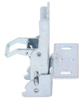 Heavy Duty 180 Degree Folding Table Hinge Slick Double Spring Flip Bracket For Shop Bench Rig And Saw Station Dead Smooth Operation Killer Woodworking Diy Accessory Tool Kit side view, silver iron plate material.