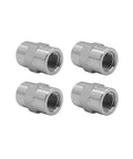 4 Pack Hydraulic Hose Adapter Fittings 1/8 Inch Female To 1/8-27 NPTF SAE Straight Pipe Joint Connector Carbon Steel Built Tough For Industrial Fluid Power Systems And Heavy Duty Use, four fittings