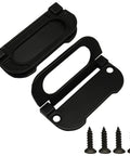 Flush Pull Ring Handles Set Of 6 Zinc Alloy Recessed Cabinet Pulls Black with screws