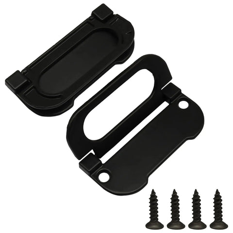 Flush Pull Ring Handles Set Of 6 Zinc Alloy Recessed Cabinet Pulls Black with screws