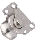 Close-up of Two Pack Groove Wheel Pulleys for Wall Mount Cable Pulley Systems in 304 Stainless Steel with Duplex Bearings includes screws