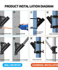 Heavy Duty 1 Inch Flag Pole Holder Bracket For Outdoor Use With Anti Rust Coating Carbon Steel 45 Degree Mount installation guide