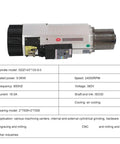 Heavy Duty Cnc Spindle Motor With Automatic Tool Changer Support Liquid And Air Cooled 9 Kilowatt Spindle, 24000RPM.
