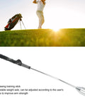 Steel Chromic Plated Golf Swing Trainer Stick For Right Hand Golfers, portable with rubber grip for swing speed training