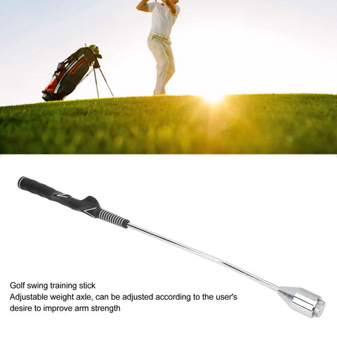 Steel Chromic Plated Golf Swing Trainer Stick For Right Hand Golfers, portable with rubber grip for swing speed training