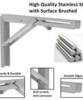 16 Inch Folding Shelf Brackets Set 4 Pack Heavy Duty Stainless Steel Wall Mounted L Shelf Brackets Max Load 550 Lb For DIY Tables