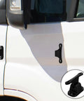 Premium T-Shaped Nylon Trailer Door Catch For Rv Camper And Enclosed Utility Trailers installed on vehicle door.