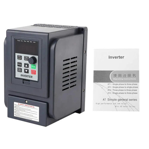 Variable Frequency Drive VFD 1 Phase 220V To 3 Phase 380V Output 1500W Motor Speed Controller With Flame Retardant Shell Rugged High Speed Control For Heavy Duty Industrial Equipment, front view