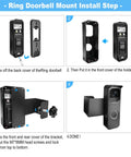 Step-by-step installation of Anti Theft Mounting Bracket For Video Doorbell No Drill Install Secure Fit Precision Design That Will Not Block Motion Sensor Rainproof And Reflective Easy 3 Minute Setup For Quick Low Profile Doorbell Protection.