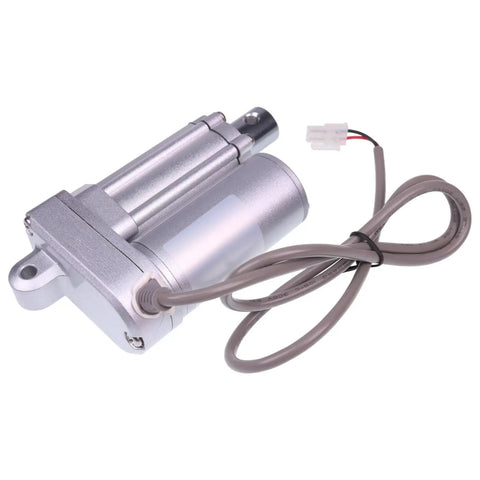 Beefy 12V 150 Lbs Electric Linear Actuator 1 Inch Stroke PA 14 1 150, silver metal body with attached wiring, ideal for DIY automation projects