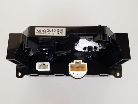 Back view of Subaru Heater Control Assembly For HVAC System With 4 Position Push Button Switch And Rotary Actuator Manual Operation