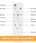 Remote control for Easy Install No Fuss Multifunctional Ceiling Fan With Light And Remote, E26 Socket Compatible, showing buttons.