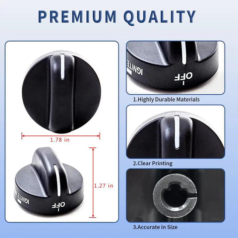 4 Pack Black Gas Range Burner Knobs Replacement For Standard Home Gas Ranges Easy Install Fits 8273103 8273107 8273111 ER8273103 Not Universal Replaces AP6012363 And More Durable Kitchen Range Knob Set
