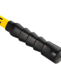 Close-up of cushioned fiberglass handle of Brass Hammer 14 Inch 4 Lb Non Sparking Hammer With Fiberglass Handle And Double Faced Head USA Made