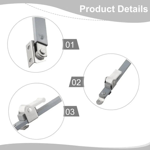 Five Piece Kid Safe Window And Cabinet Lock Set Windproof Restrictor And Sliding Door Sash Locks Strong Casement Safety Latch Kit For Home Durable Zinc Alloy Build Quick Easy Install detailing close-up