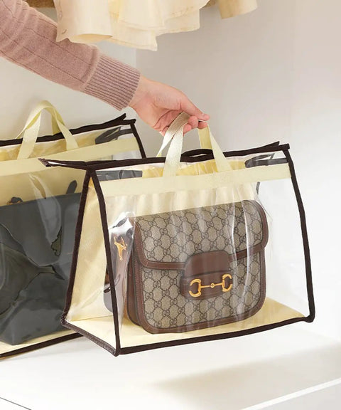 Clear Purse Storage Bags 8 Pack Hanging Zipper Organizers For Handbags And Purses 4 Size Set Closet Organization See Through Bags