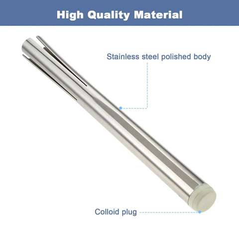 Heavy Duty Bike Headset Cup Remover Tool for 1-1/8, 1-1/4 and 1-1/2 inch bearings, polished stainless steel with rubber tip