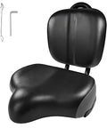 Plush Oversized Comfort Bike Seat With Backrest For Cushioned Rides, Ergonomic Saddle With Supportive Back, Ideal For Long Days In The Saddle, Reducing Pressure And Vibration On Bumpy Roads, black padded bike seat with backrest