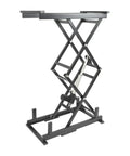 Sturdy Scissor Lift Table With Remote control Adjustable Platform Handles 180 Lbs for material transport, adjustable height shown.