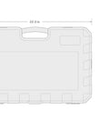 Dimensions of the carrying case for the 87-Piece Half Inch Drive Shallow And Deep 6-Point Impact Socket Set With Case For SAE And Metric Sizes