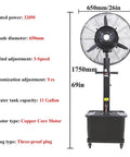Heavy Duty 30 Inch Outdoor Pedestal Fan With Built In Mist Spray High Velocity Oscillating Cooler Energy Efficient for patios.