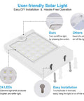 Lit Outdoor Solar Motion Sensor Wall Lights With 24 LEDs, 150 Lumens Ultra Bright Security Lighting For Yard Driveway Porch Patio IP65 Waterproof, Wall Mount, Pack Of 4, installation guide image.