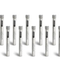 Heavy Duty Diamond Hole Saw Drill Bits For Glass Tile And Porcelain Masonry Stone 1/4 Inch 6mm Nickel Plated Carbon Steel Core Cutter Pack Of 15 displayed in a pack.