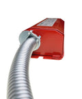 8W LED Emergency Battery Backup Driver Universal 120 To 277V Input With 6V 4000mAh NiCad Battery, red case with metallic flex conduit
