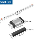 330mm MGN12 Linear Guide Rail Kit With MGN12H Carriage Block And Mini Guide For DIY 3D Printers And CNC Machines, Heavy Duty Steel Rails