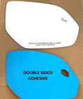 Volkswagen Atlas Blind Spot Mirror Glass with full-size adhesive for 2018-2025, right passenger side, shown front and adhesive backing.
